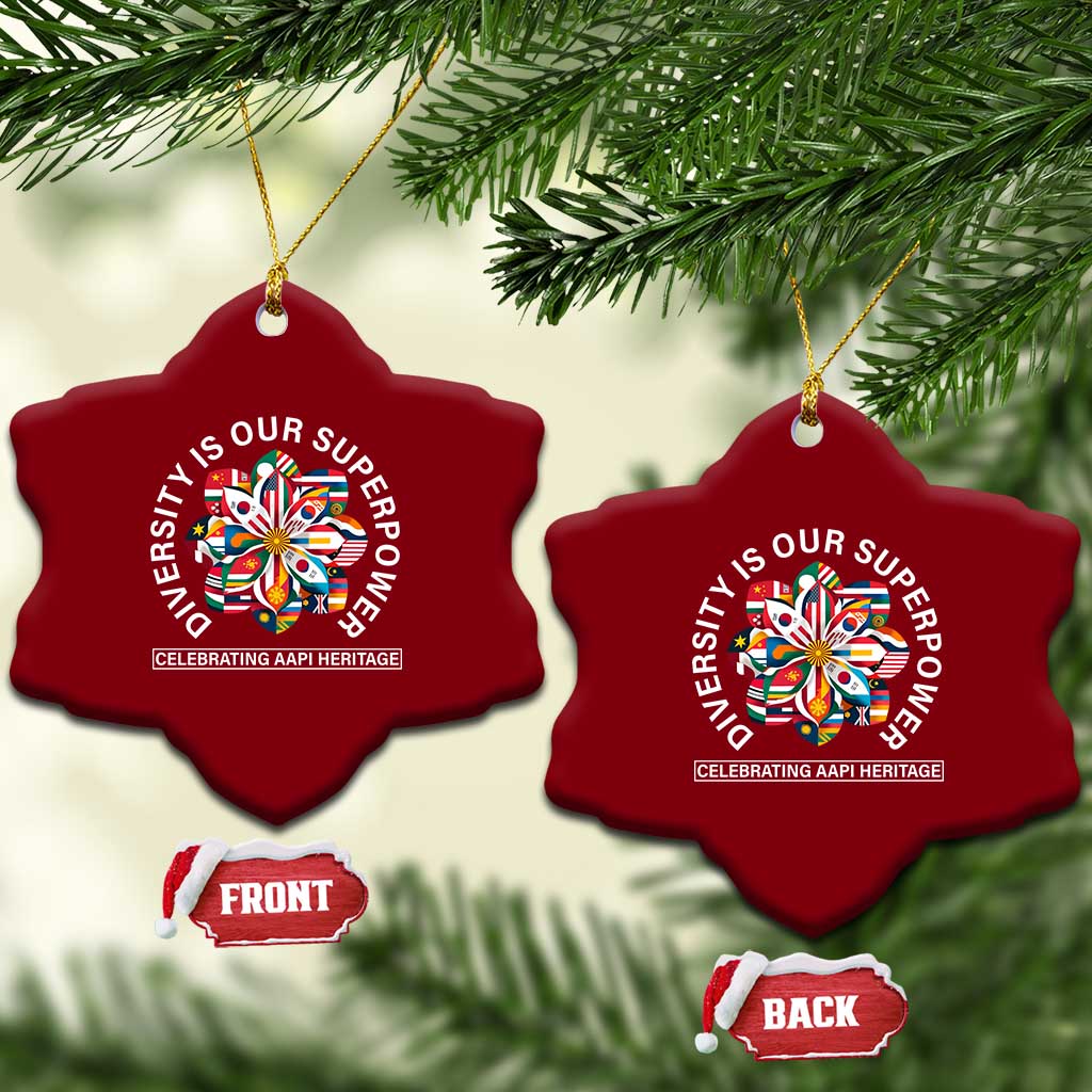 AAPI Heritage Month Ceramic Ornament Diversity Is Our Superpower Asian American and Pacific Islander TS02 Print Your Wear