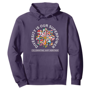 AAPI Heritage Month Hoodie Diversity Is Our Superpower Asian American and Pacific Islander TS02 Purple Print Your Wear