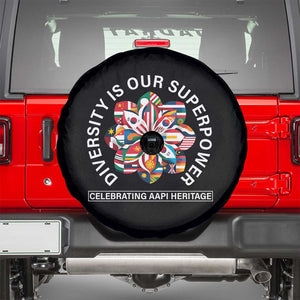 AAPI Heritage Month Spare Tire Cover Diversity Is Our Superpower Asian American and Pacific Islander TS02 Black Print Your Wear