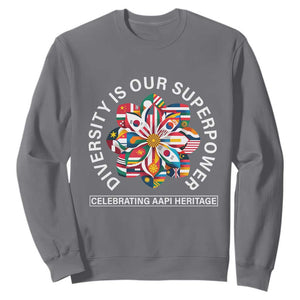 AAPI Heritage Month Sweatshirt Diversity Is Our Superpower Asian American and Pacific Islander TS02 Charcoal Print Your Wear