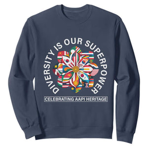 AAPI Heritage Month Sweatshirt Diversity Is Our Superpower Asian American and Pacific Islander TS02 Navy Print Your Wear