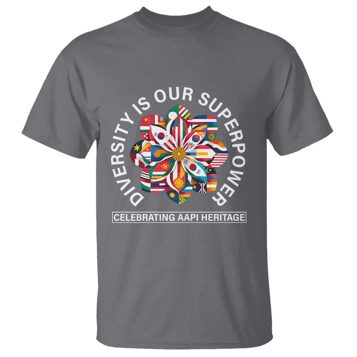 AAPI Heritage Month T Shirt Diversity Is Our Superpower Asian American and Pacific Islander TS02 Charcoal Print Your Wear