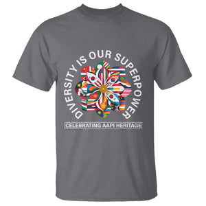 AAPI Heritage Month T Shirt Diversity Is Our Superpower Asian American and Pacific Islander TS02 Charcoal Print Your Wear