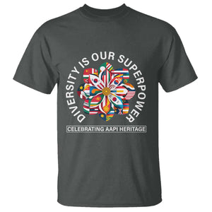 AAPI Heritage Month T Shirt Diversity Is Our Superpower Asian American and Pacific Islander TS02 Dark Heather Print Your Wear