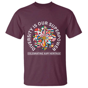 AAPI Heritage Month T Shirt Diversity Is Our Superpower Asian American and Pacific Islander TS02 Maroon Print Your Wear
