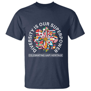 AAPI Heritage Month T Shirt Diversity Is Our Superpower Asian American and Pacific Islander TS02 Navy Print Your Wear