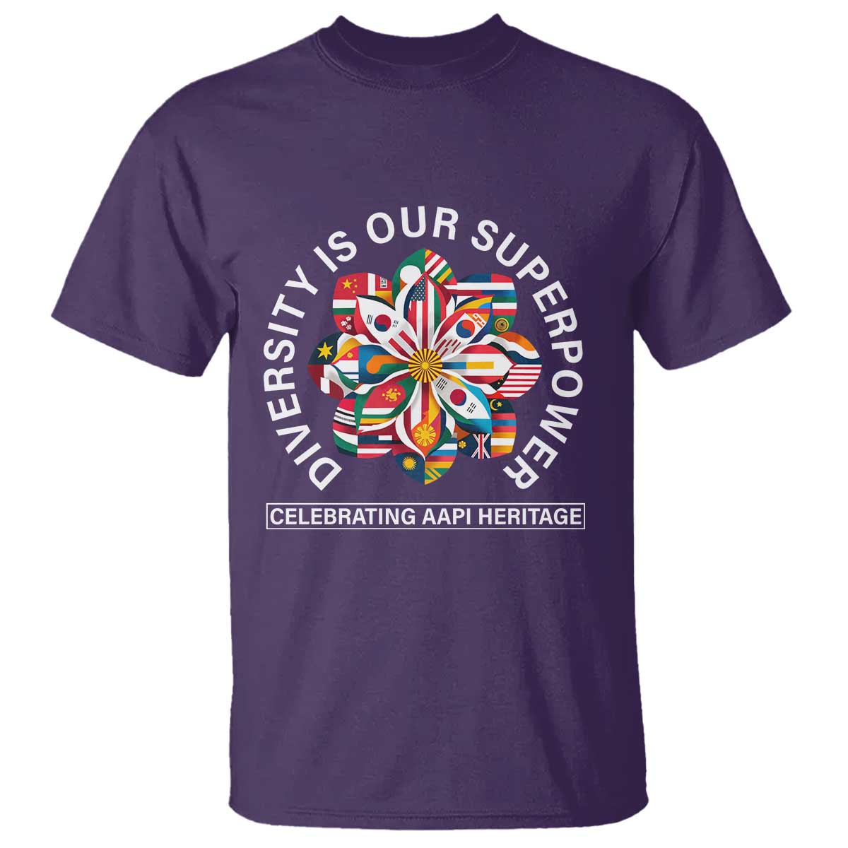 AAPI Heritage Month T Shirt Diversity Is Our Superpower Asian American and Pacific Islander TS02 Purple Print Your Wear