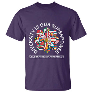 AAPI Heritage Month T Shirt Diversity Is Our Superpower Asian American and Pacific Islander TS02 Purple Print Your Wear