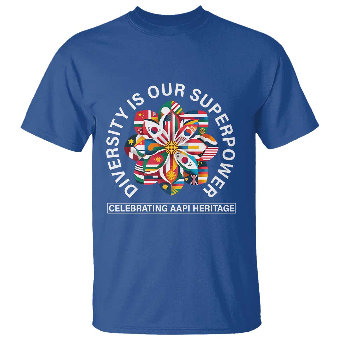 AAPI Heritage Month T Shirt Diversity Is Our Superpower Asian American and Pacific Islander TS02 Royal Blue Print Your Wear