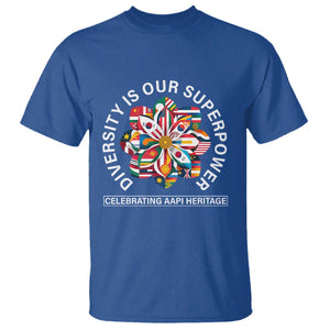 AAPI Heritage Month T Shirt Diversity Is Our Superpower Asian American and Pacific Islander TS02 Royal Blue Print Your Wear