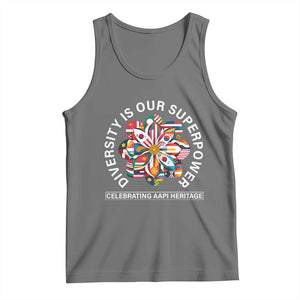 AAPI Heritage Month Tank Top Diversity Is Our Superpower Asian American and Pacific Islander TS02 Black Heather Print Your Wear