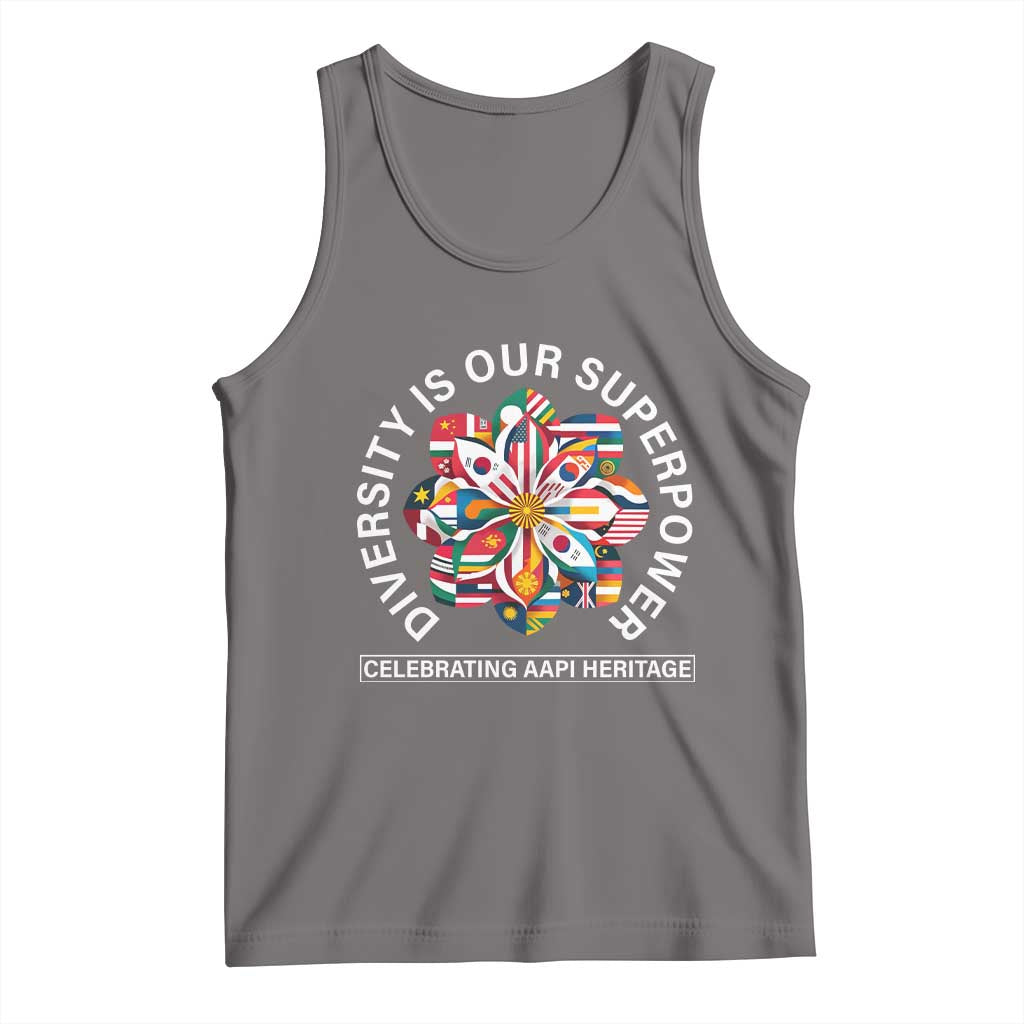 AAPI Heritage Month Tank Top Diversity Is Our Superpower Asian American and Pacific Islander TS02 Deep Heather Print Your Wear