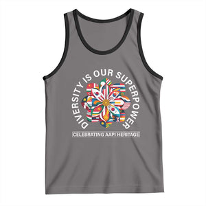 AAPI Heritage Month Tank Top Diversity Is Our Superpower Asian American and Pacific Islander TS02 Deep Heather Black Print Your Wear