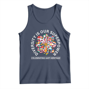 AAPI Heritage Month Tank Top Diversity Is Our Superpower Asian American and Pacific Islander TS02 Navy Print Your Wear