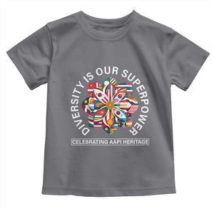 AAPI Heritage Month Toddler T Shirt Diversity Is Our Superpower Asian American and Pacific Islander TS02 Charcoal Print Your Wear