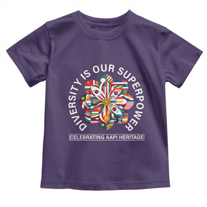 AAPI Heritage Month Toddler T Shirt Diversity Is Our Superpower Asian American and Pacific Islander TS02 Purple Print Your Wear