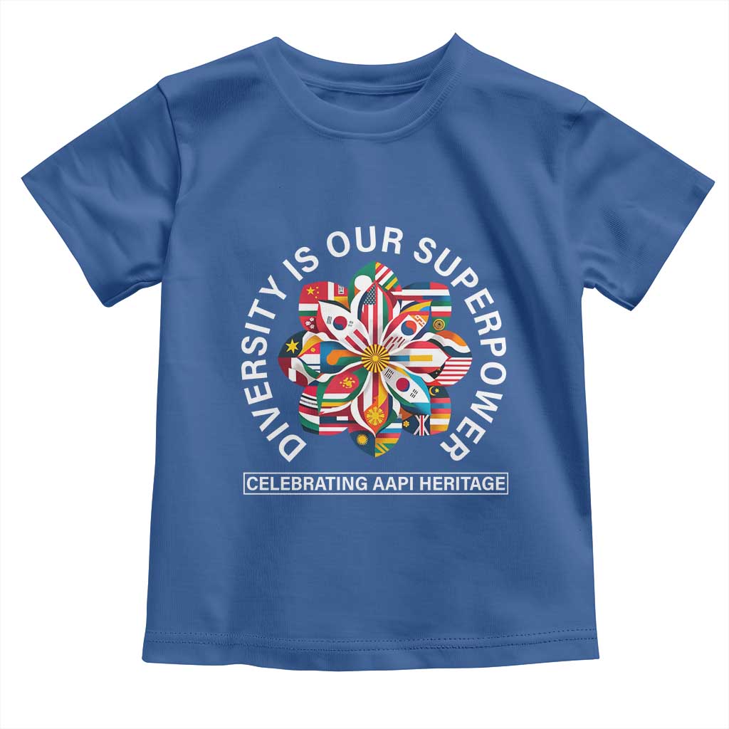 AAPI Heritage Month Toddler T Shirt Diversity Is Our Superpower Asian American and Pacific Islander TS02 Royal Blue Print Your Wear