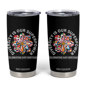 AAPI Heritage Month Tumbler Cup Diversity Is Our Superpower Asian American and Pacific Islander TS02 Black Print Your Wear