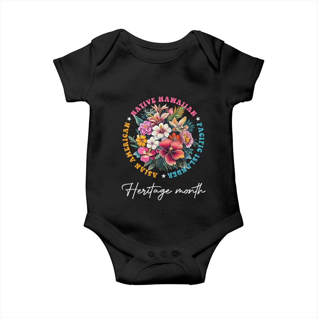 AAPI Heritage Month Baby Onesie Asian American Native Hawaiian Pacific Islander Vintage TS02 Black Print Your Wear