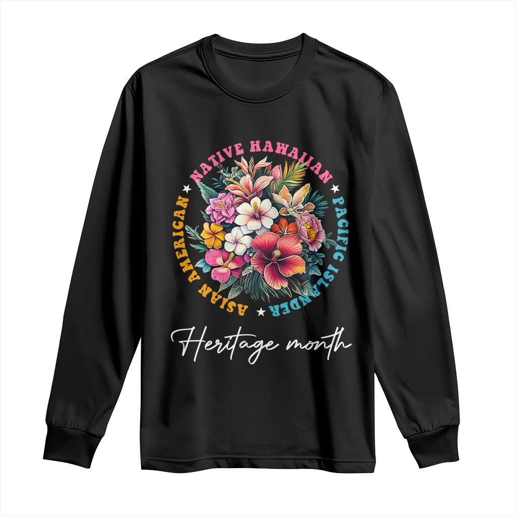 AAPI Heritage Month Long Sleeve Shirt Asian American Native Hawaiian Pacific Islander Vintage TS02 Black Print Your Wear