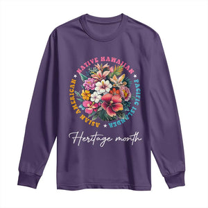AAPI Heritage Month Long Sleeve Shirt Asian American Native Hawaiian Pacific Islander Vintage TS02 Purple Print Your Wear
