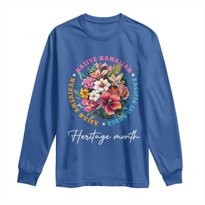 AAPI Heritage Month Long Sleeve Shirt Asian American Native Hawaiian Pacific Islander Vintage TS02 Royal Blue Print Your Wear