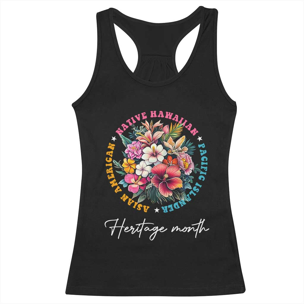AAPI Heritage Month Racerback Tank Top Asian American Native Hawaiian Pacific Islander Vintage TS02 Black Print Your Wear