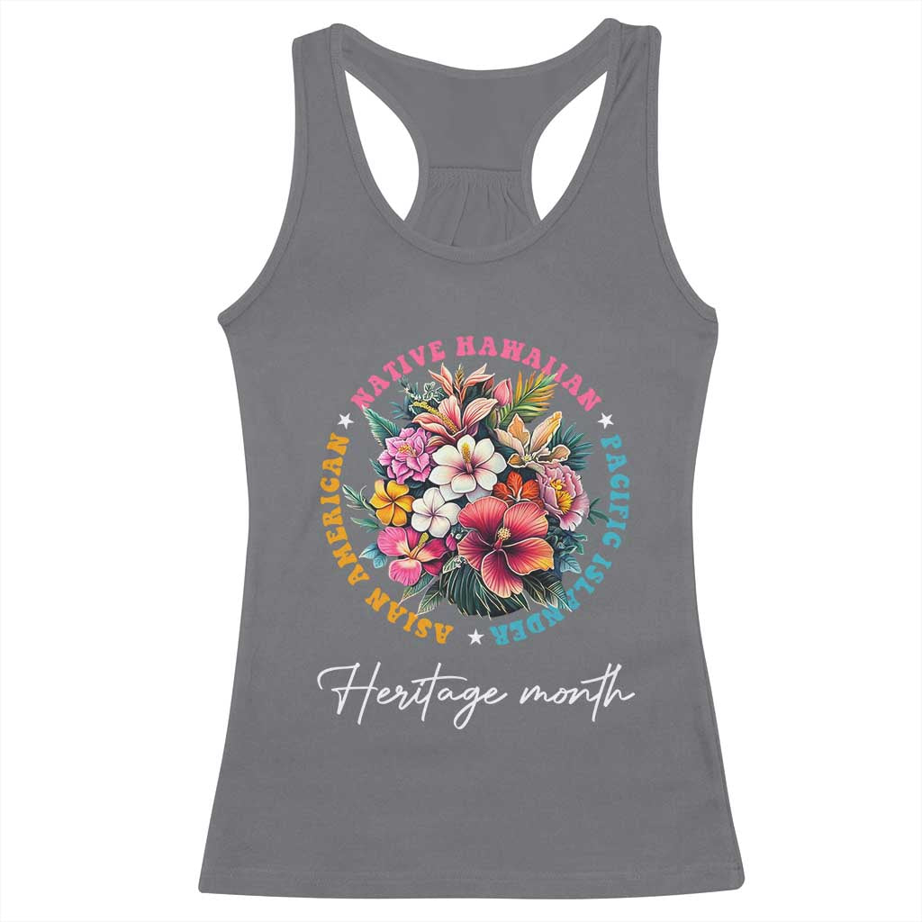 AAPI Heritage Month Racerback Tank Top Asian American Native Hawaiian Pacific Islander Vintage TS02 Charcoal Print Your Wear