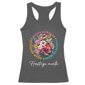 AAPI Heritage Month Racerback Tank Top Asian American Native Hawaiian Pacific Islander Vintage TS02 Dark Heather Print Your Wear