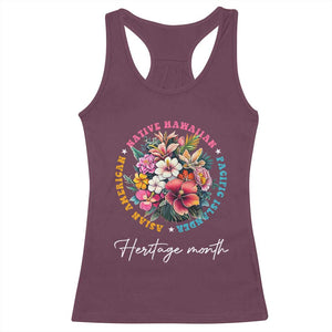 AAPI Heritage Month Racerback Tank Top Asian American Native Hawaiian Pacific Islander Vintage TS02 Maroon Print Your Wear