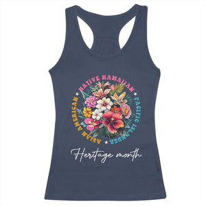 AAPI Heritage Month Racerback Tank Top Asian American Native Hawaiian Pacific Islander Vintage TS02 Navy Print Your Wear