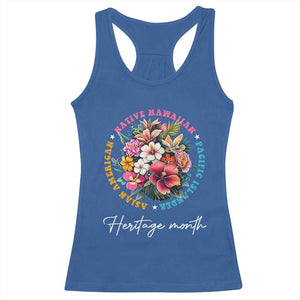AAPI Heritage Month Racerback Tank Top Asian American Native Hawaiian Pacific Islander Vintage TS02 Royal Blue Print Your Wear