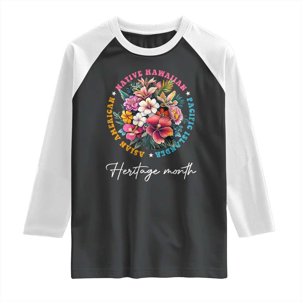 AAPI Heritage Month Raglan Shirt Asian American Native Hawaiian Pacific Islander Vintage TS02 Black White Print Your Wear