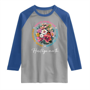 AAPI Heritage Month Raglan Shirt Asian American Native Hawaiian Pacific Islander Vintage TS02 Sport Gray Royal Print Your Wear