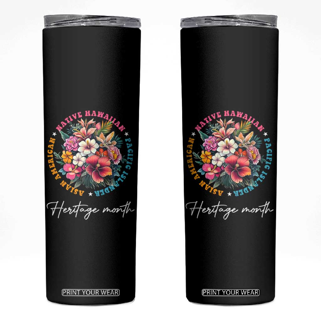 AAPI Heritage Month Skinny Tumbler Asian American Native Hawaiian Pacific Islander Vintage TS02 Black Print Your Wear