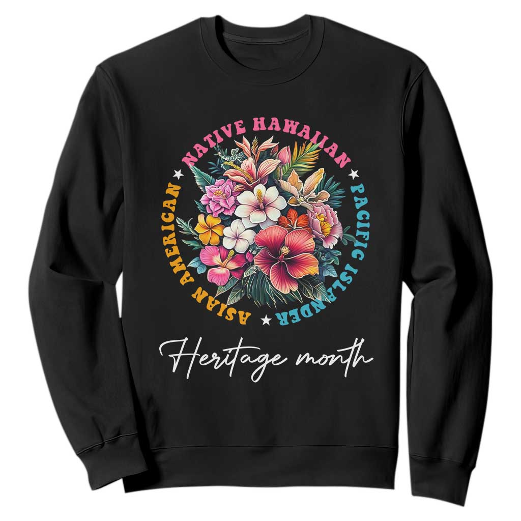 AAPI Heritage Month Sweatshirt Asian American Native Hawaiian Pacific Islander Vintage TS02 Black Print Your Wear