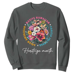 AAPI Heritage Month Sweatshirt Asian American Native Hawaiian Pacific Islander Vintage TS02 Dark Heather Print Your Wear