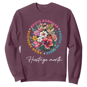 AAPI Heritage Month Sweatshirt Asian American Native Hawaiian Pacific Islander Vintage TS02 Maroon Print Your Wear