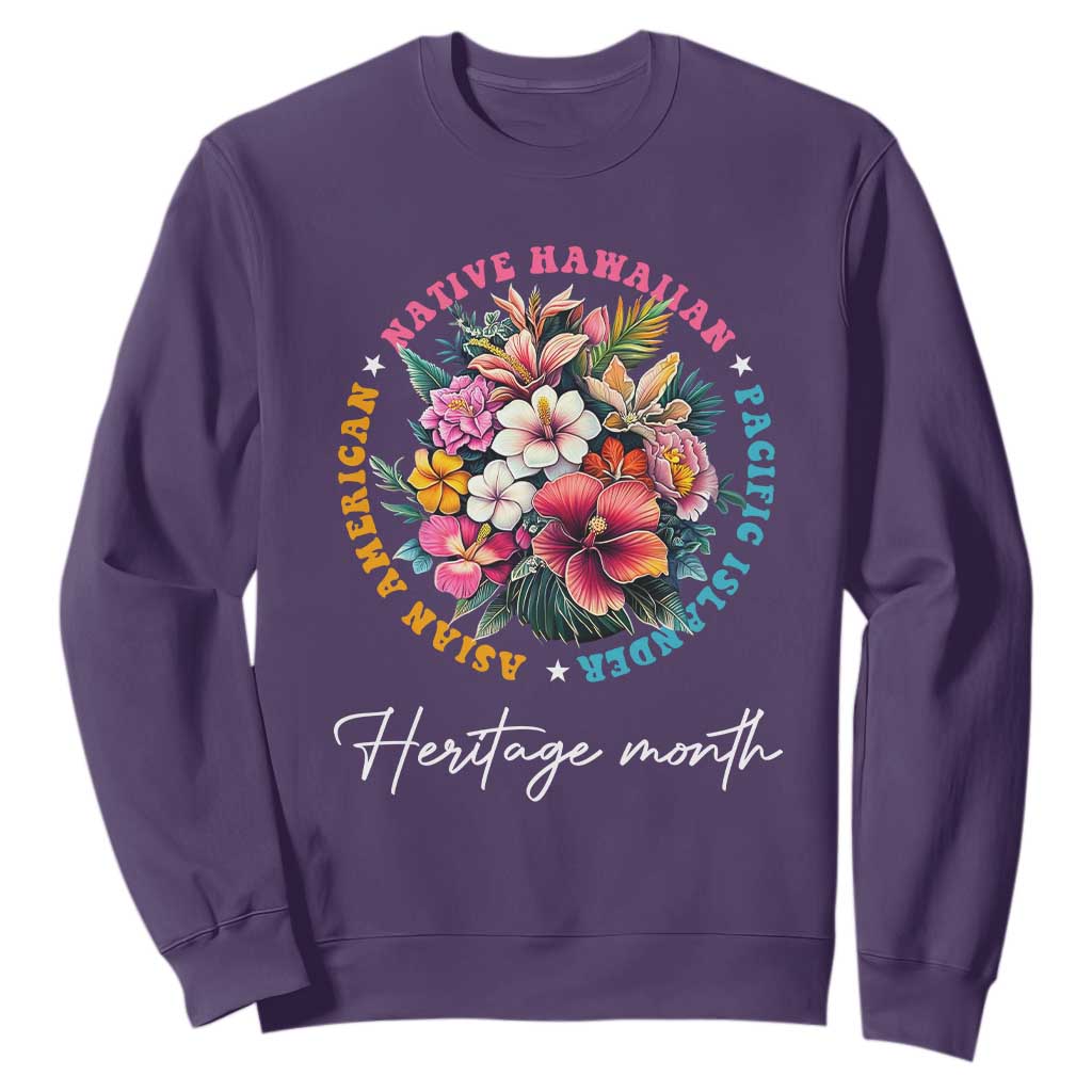 AAPI Heritage Month Sweatshirt Asian American Native Hawaiian Pacific Islander Vintage TS02 Purple Print Your Wear