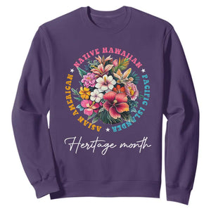 AAPI Heritage Month Sweatshirt Asian American Native Hawaiian Pacific Islander Vintage TS02 Purple Print Your Wear