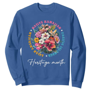 AAPI Heritage Month Sweatshirt Asian American Native Hawaiian Pacific Islander Vintage TS02 Royal Blue Print Your Wear