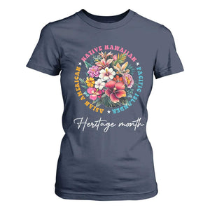 AAPI Heritage Month T Shirt For Women Asian American Native Hawaiian Pacific Islander Vintage TS02 Navy Print Your Wear