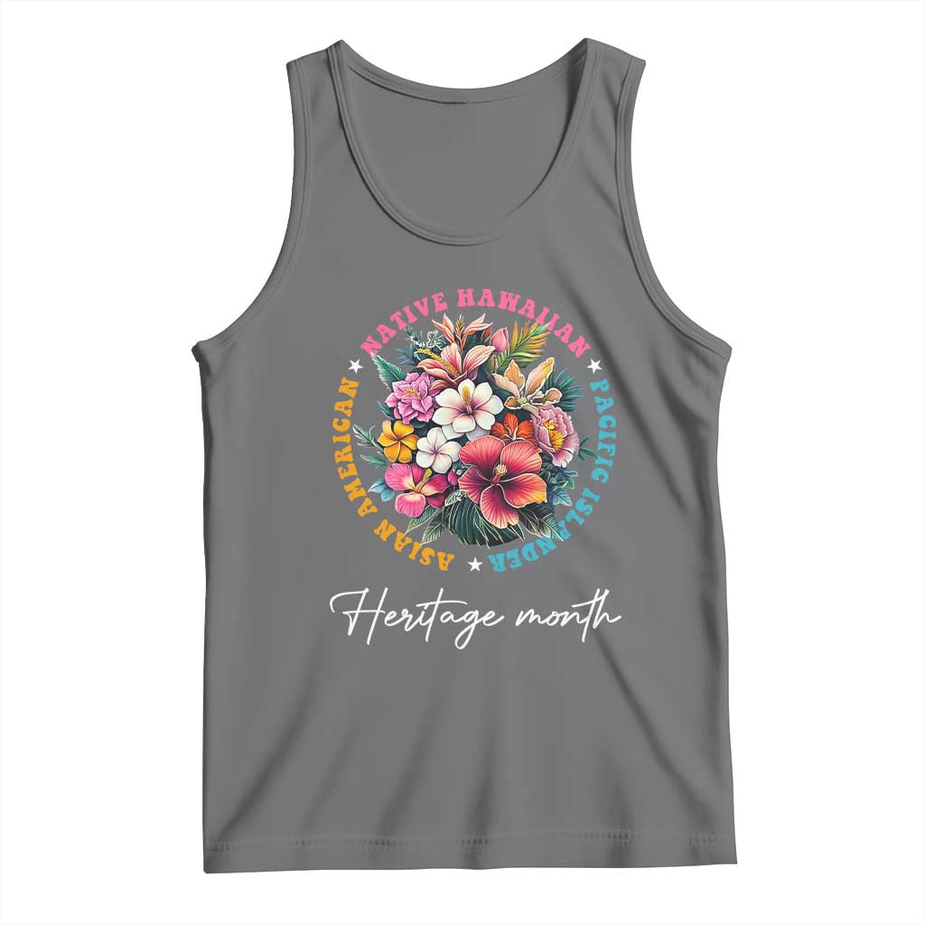 AAPI Heritage Month Tank Top Asian American Native Hawaiian Pacific Islander Vintage TS02 Black Heather Print Your Wear