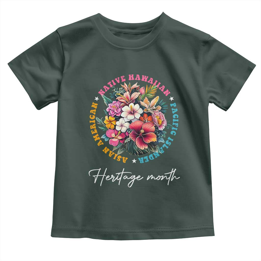 AAPI Heritage Month Toddler T Shirt Asian American Native Hawaiian Pacific Islander Vintage TS02 Dark Forest Green Print Your Wear