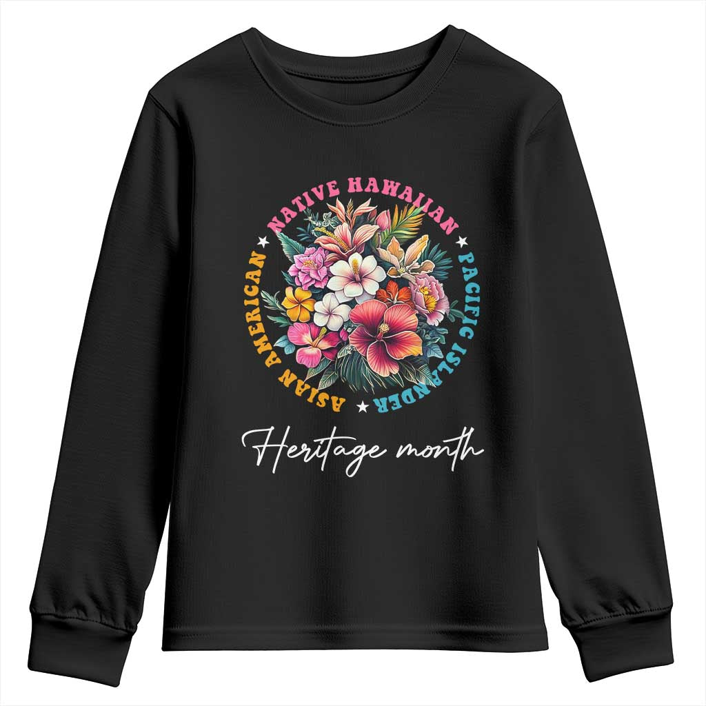 AAPI Heritage Month Youth Sweatshirt Asian American Native Hawaiian Pacific Islander Vintage TS02 Black Print Your Wear