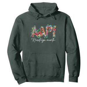 AAPI Heritage Month Hoodie Retro Elegant Floral Asian American Pacific Islander TS02 Dark Forest Green Print Your Wear