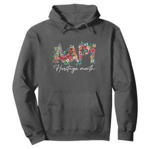 AAPI Heritage Month Hoodie Retro Elegant Floral Asian American Pacific Islander TS02 Dark Heather Print Your Wear