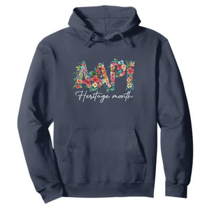 AAPI Heritage Month Hoodie Retro Elegant Floral Asian American Pacific Islander TS02 Navy Print Your Wear