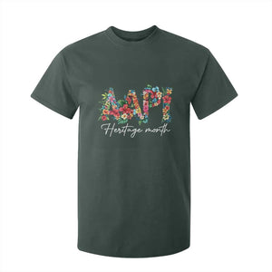 AAPI Heritage Month T Shirt For Kid Retro Elegant Floral Asian American Pacific Islander TS02 Dark Forest Green Print Your Wear