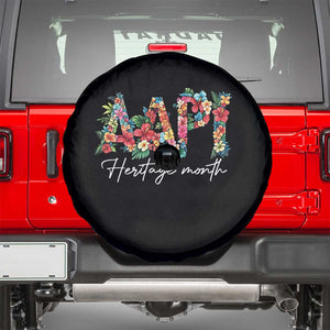 AAPI Heritage Month Spare Tire Cover Retro Elegant Floral Asian American Pacific Islander TS02 Black Print Your Wear